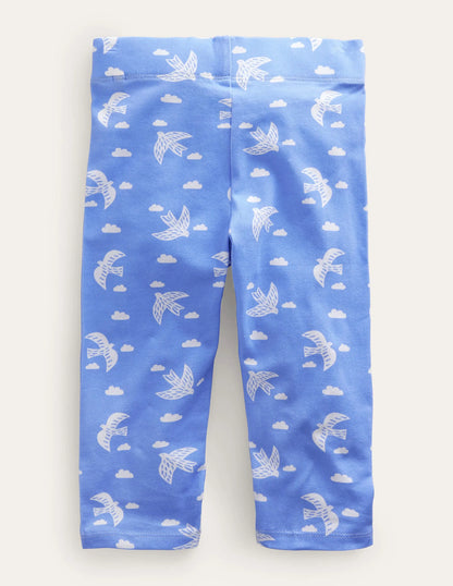 Fun Cropped Leggings-Cabana Blue Birds