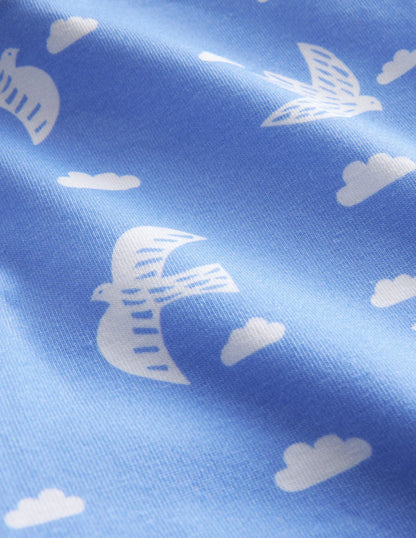 Fun Cropped Leggings-Cabana Blue Birds