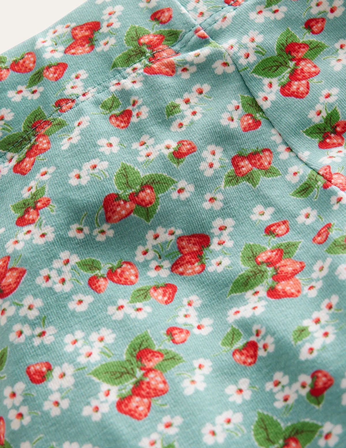 Fun Cropped Leggings-Blue Strawberries
