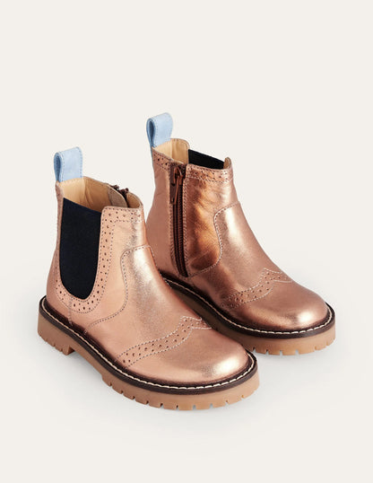 Leather Chelsea Boots-Classic Bronze