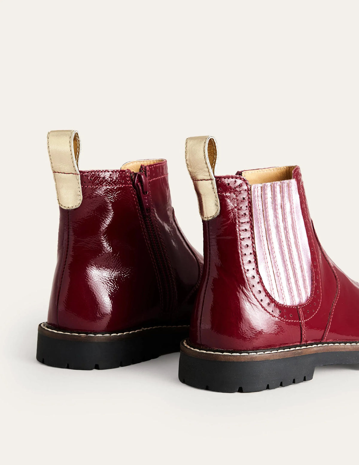 Leather Chelsea Boots-Burgundy Patent