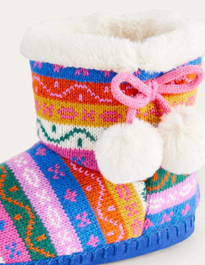 Slipper Boots-Multi Stripe