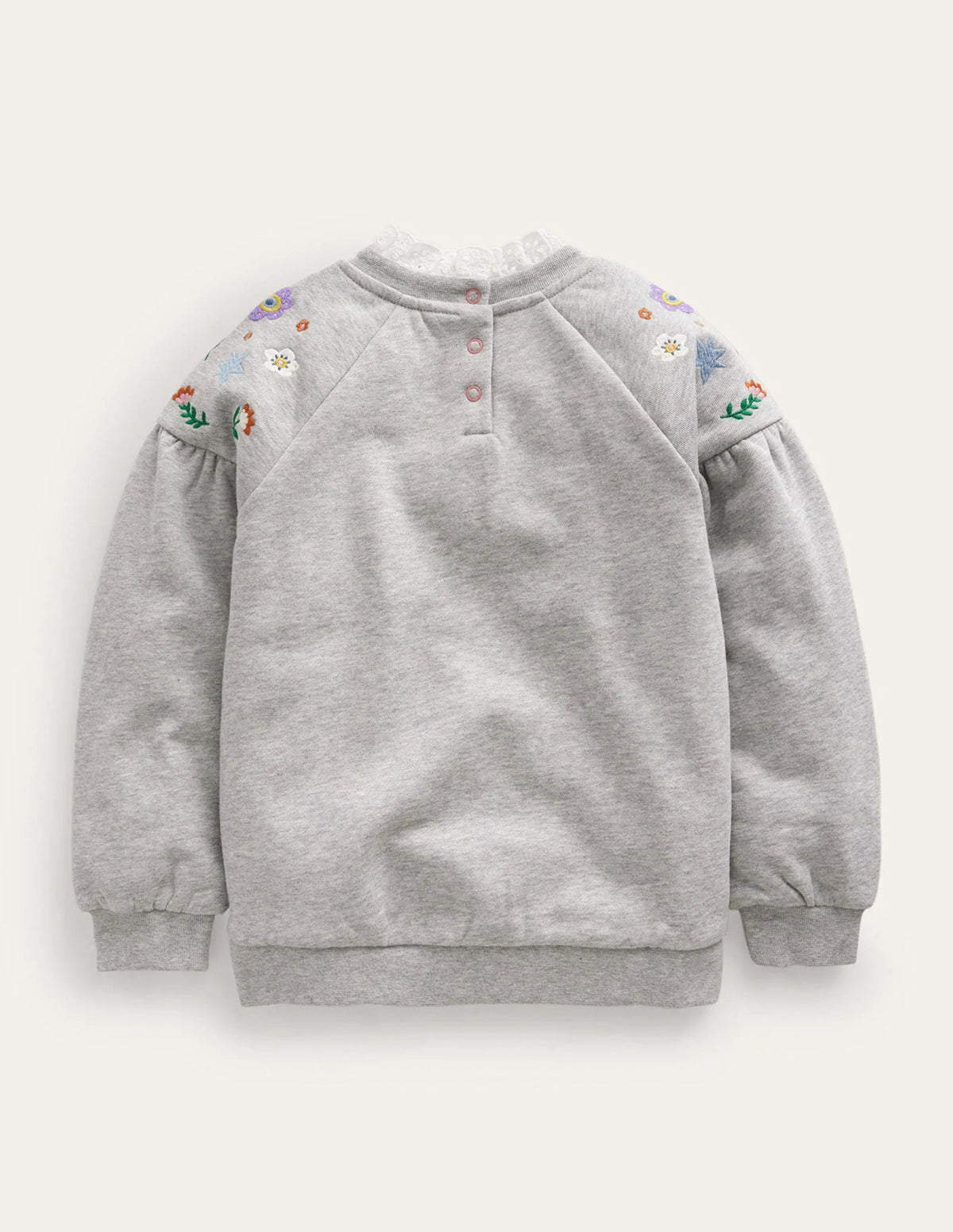 Embroidered Sweatshirt-Grey Marl Animals