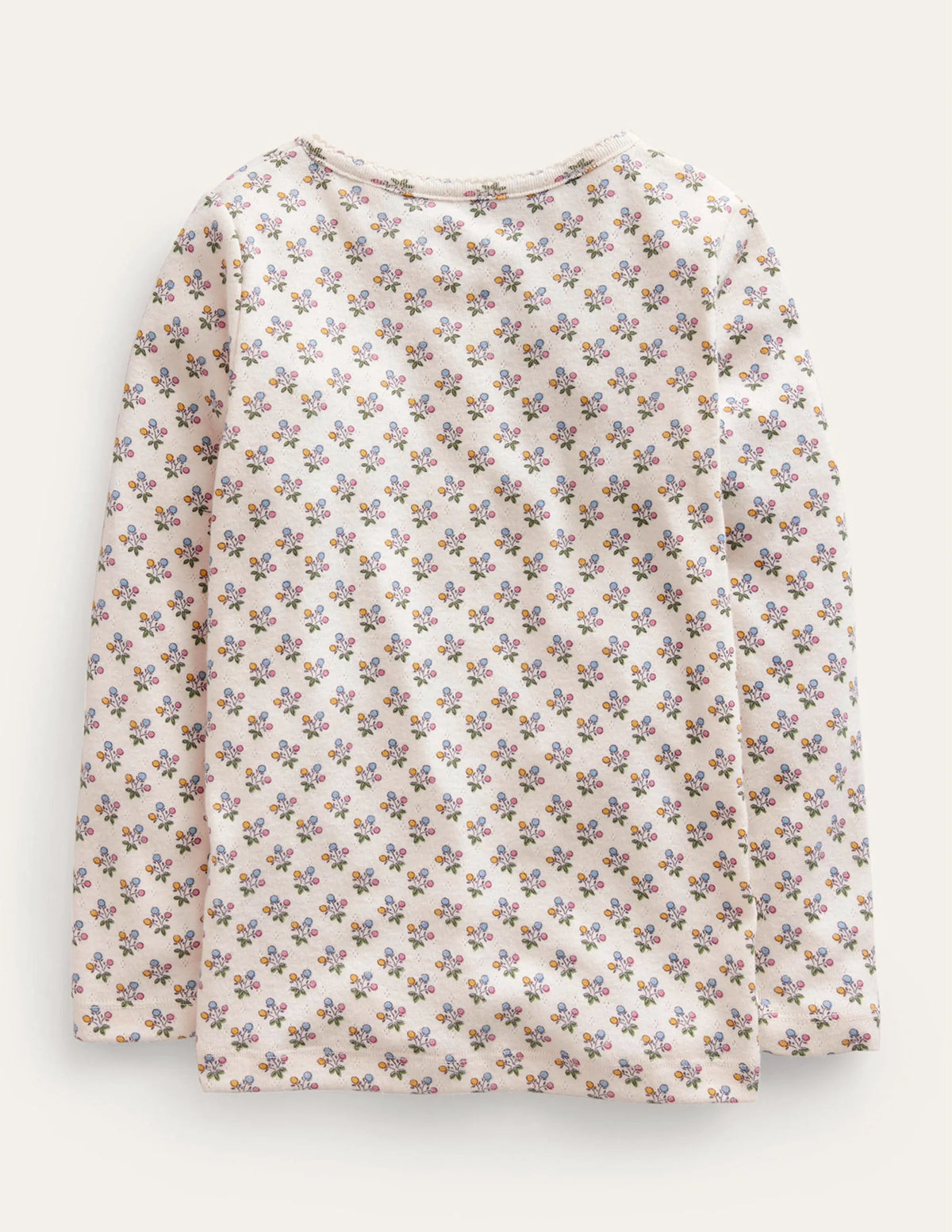 Henley Pointelle Top-Vanilla Pod/Mustard Floral