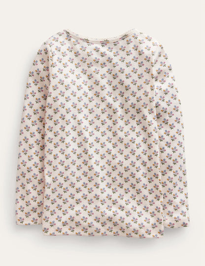 Henley Pointelle Top-Vanilla Pod/Mustard Floral