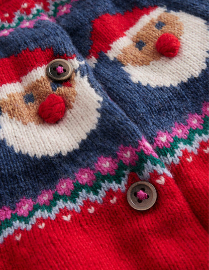 Fun Fair Isle Cardigan-Red Father Christmas