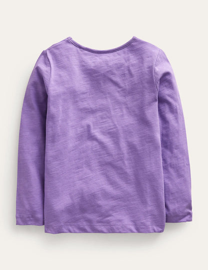 Logo Slub Long Sleeve T-shirt-Purple Marshmallows