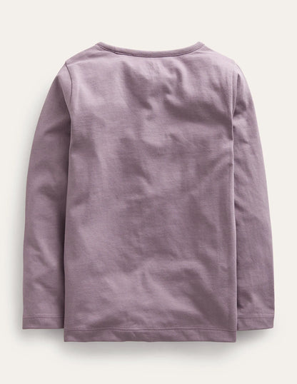 Puff Sleeve Appliqué T-shirt-Mammoth Breath Squirrel