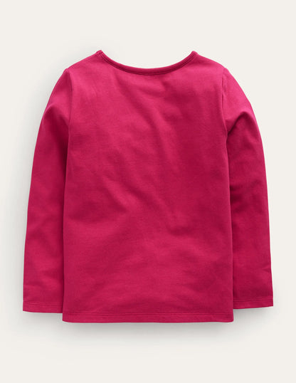 Puff Sleeve Appliqué T-shirt-Penelope Pink Deer