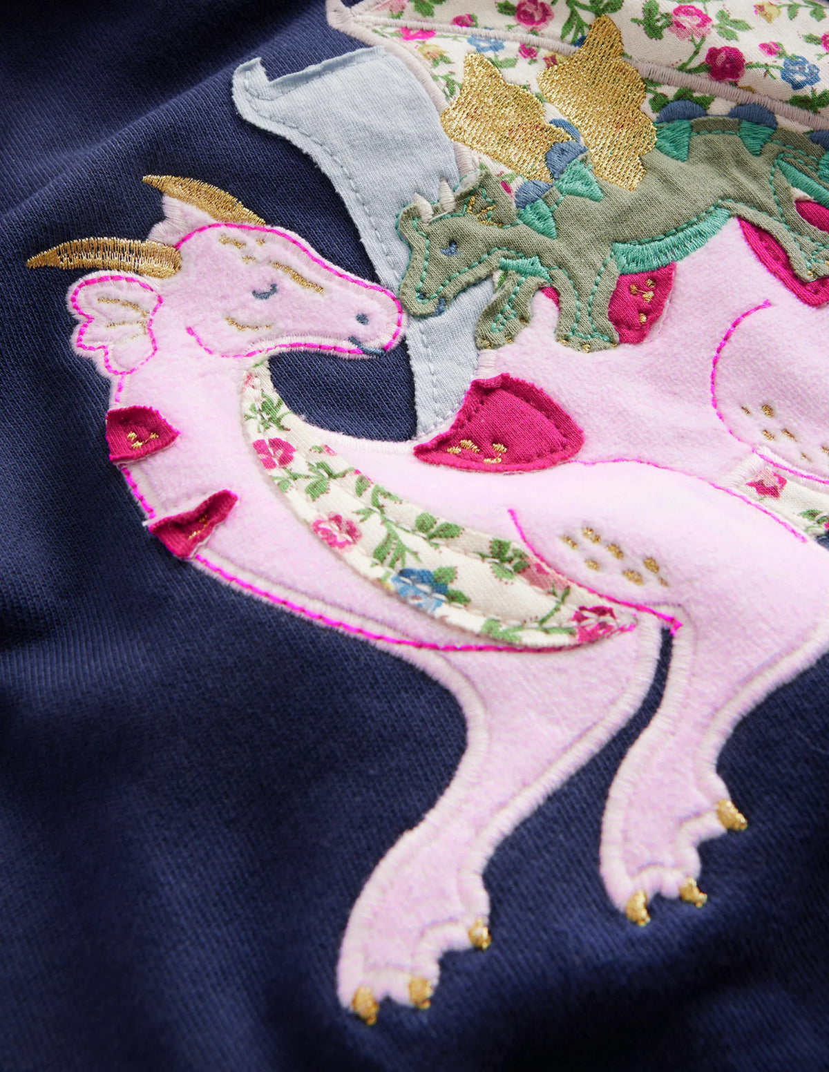 Logo Applique Sweatshirt-College Navy Dragon