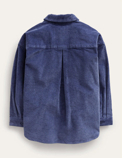 Relaxed Cord Shirt-College Navy