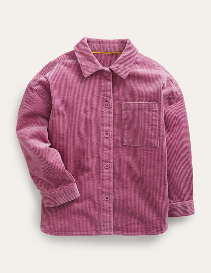 Relaxed Cord Shirt-Teacup Pink