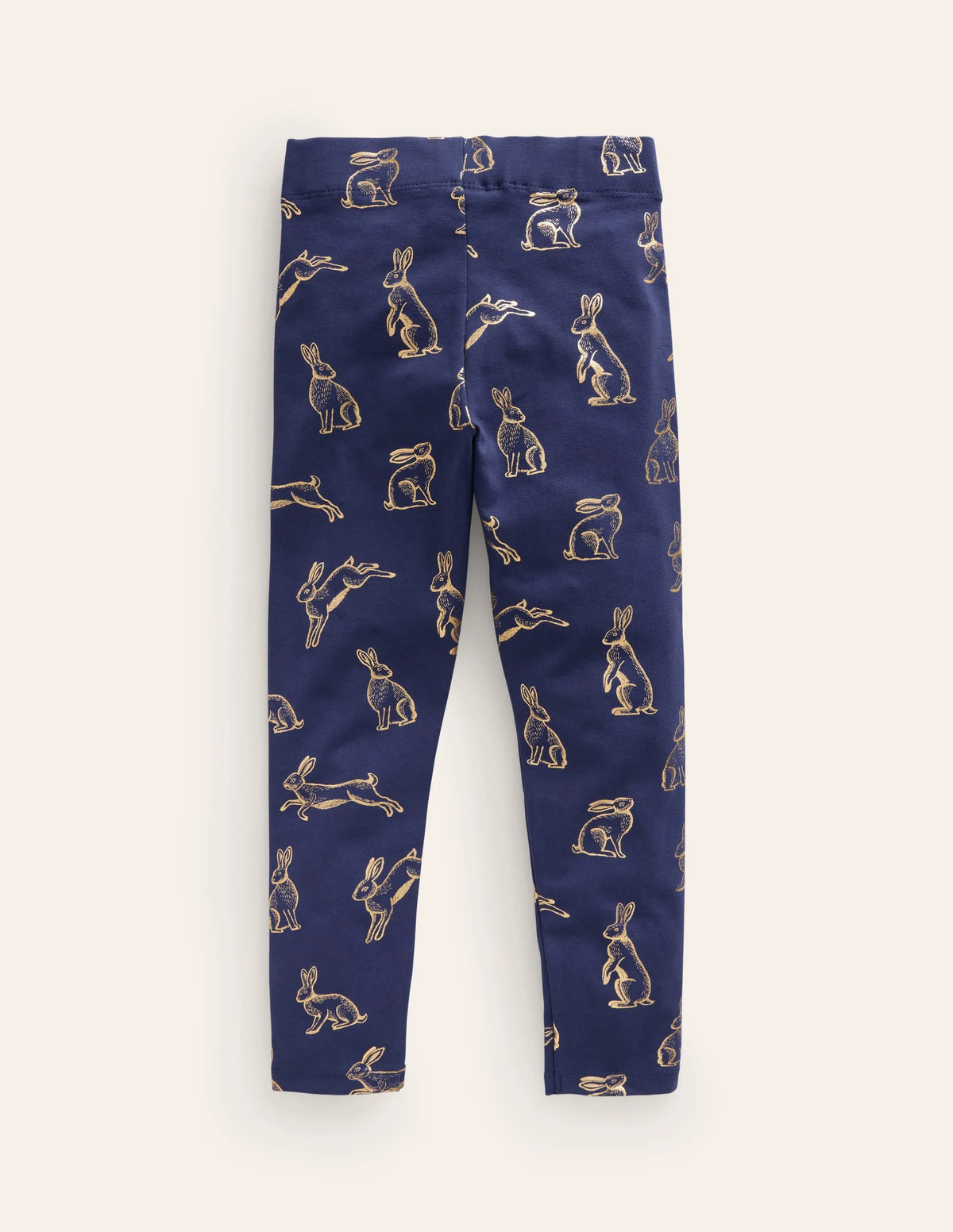Fun Leggings-College Navy Foil Bunnies