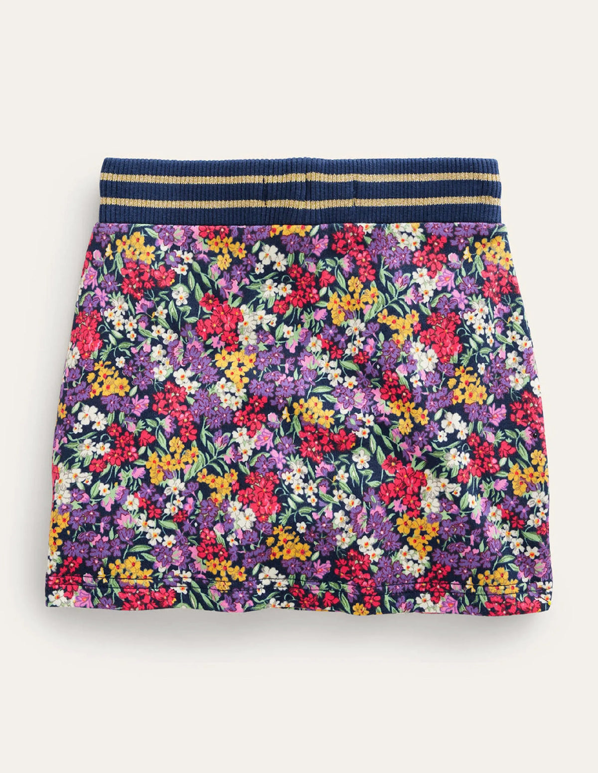 Printed Sweatshirt Skirt-Multi Flower