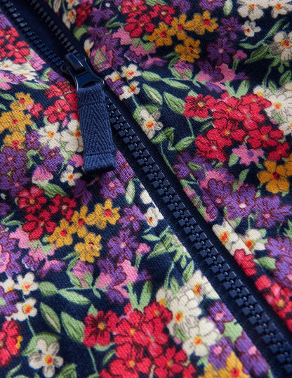Jersey Printed Bomber-Multi Bloom