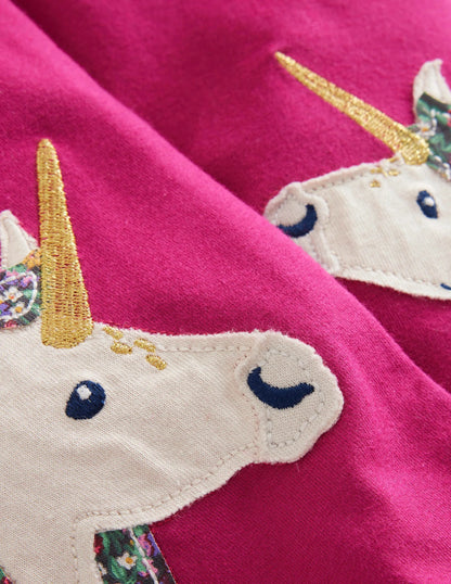 Appliqué Leggings-Penelope Pink Animals