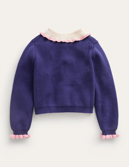 Knitted Jacket-College Navy