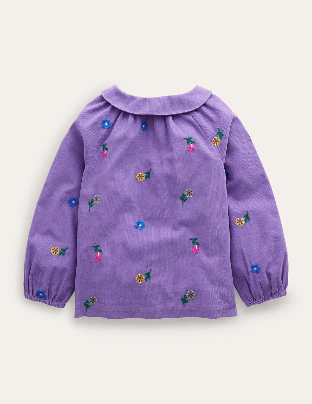 Embroidered Cord Shirt-Aster Purple Floral