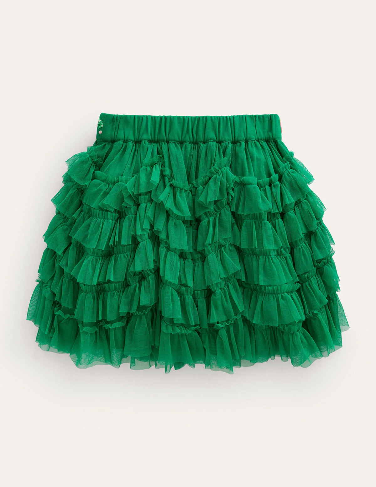 Ruffle Tulle Skirt-Veridian Green