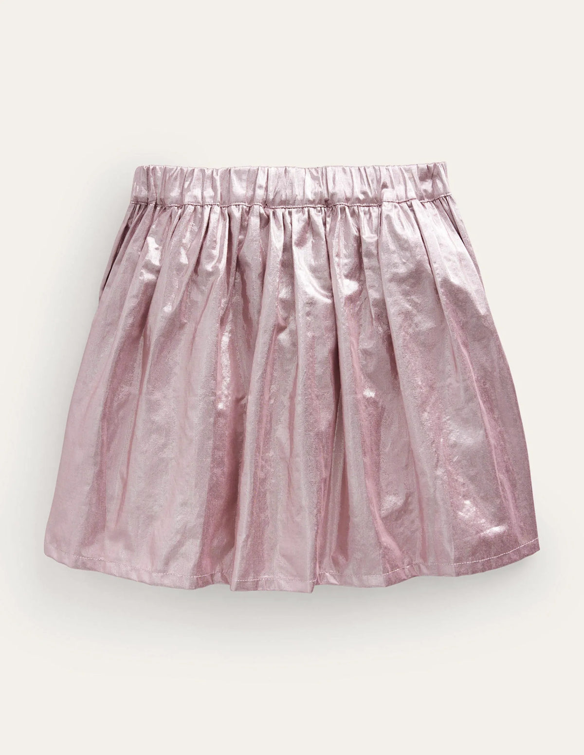 Metallic Party Skirt-Almond Pink