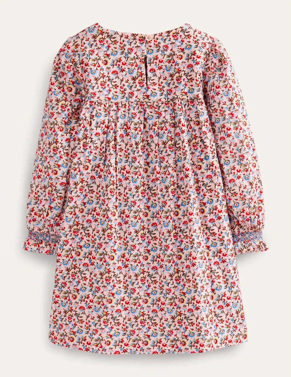 Cord Smocked Dress-Light Pink Bramble