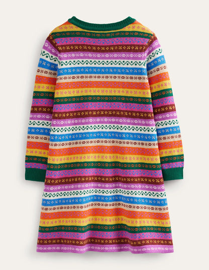 Fair Isle Sweater Dress-Multi Fair Isle