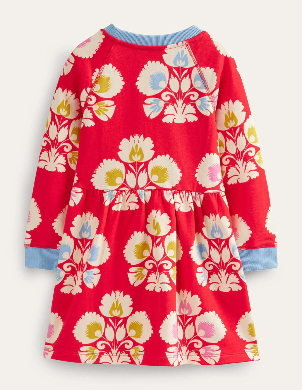 Printed Sweatshirt Dress-Strawberry Tart Woodblock