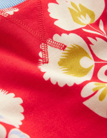 Printed Sweatshirt Dress-Strawberry Tart Woodblock