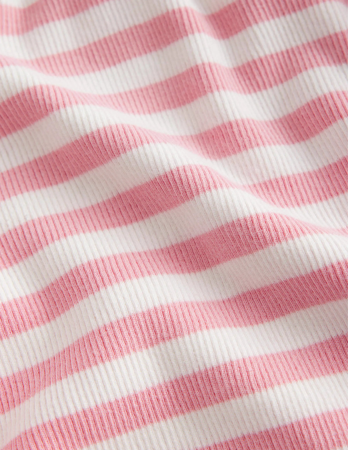 Ribbed Long Sleeve T-Shirt-Ballet Pink/Ivory