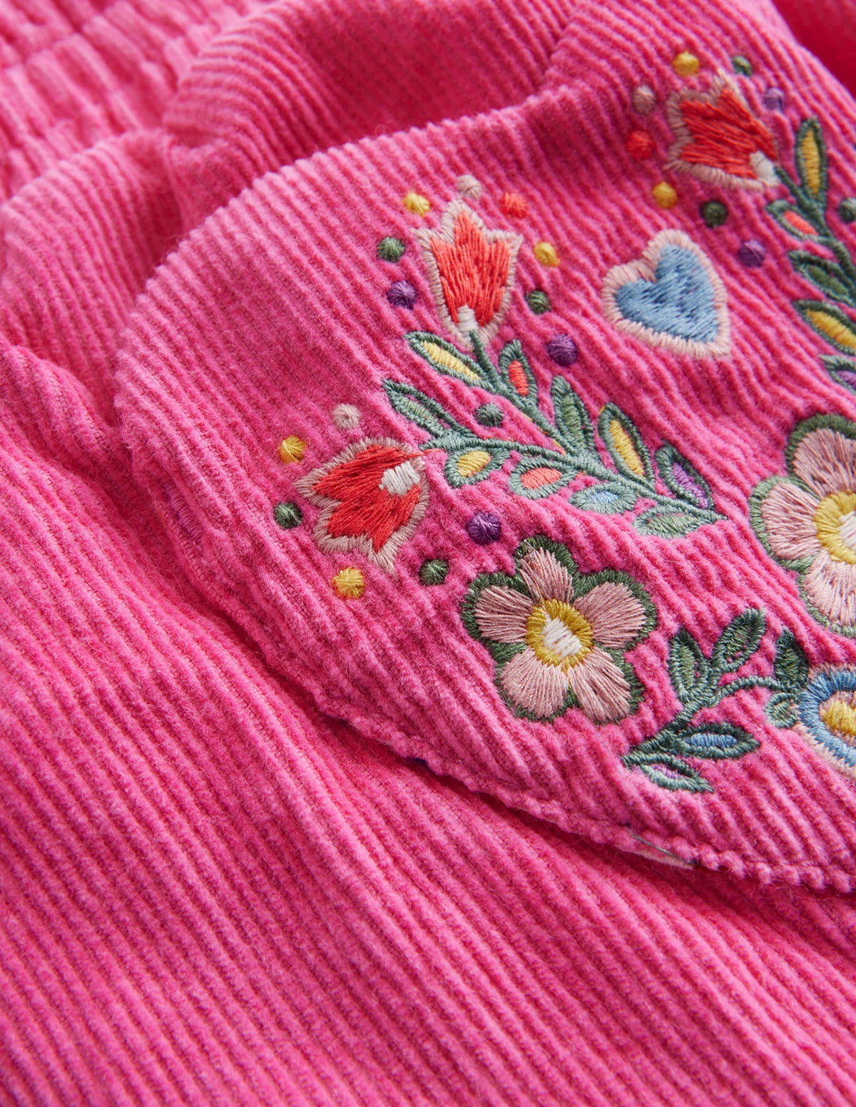 Lined Pull-on Cord Pants-Mid Pink