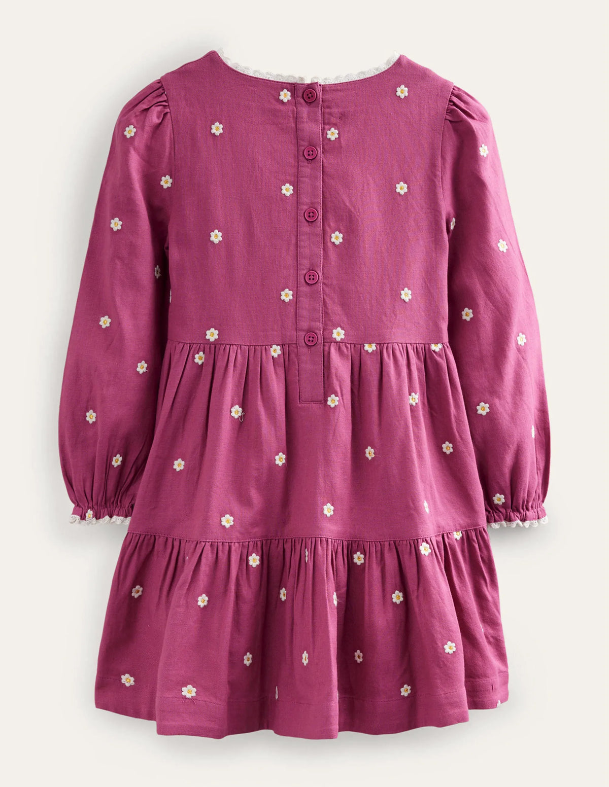 Embroidered twirly Dress-Teacup Pink Daisy