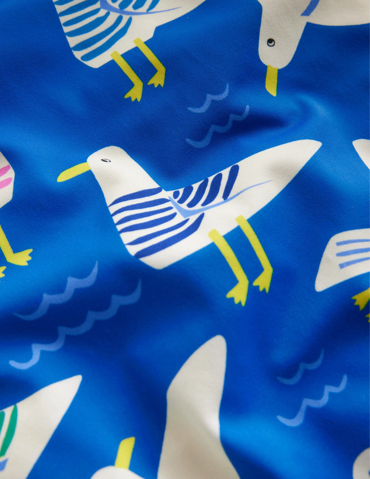 Cross-back Printed Swimsuit-Directoire Blue Seagulls