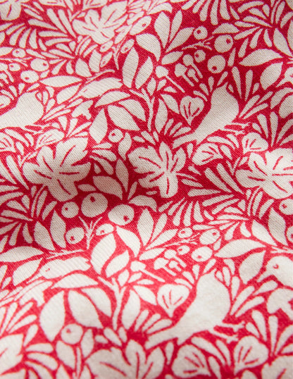 Snug Long John Pajamas-Rockabilly Red Robins