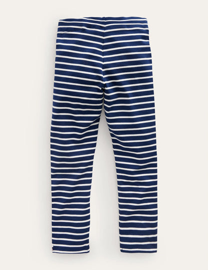 Appliqué Leggings-College Navy/Ivory Festive