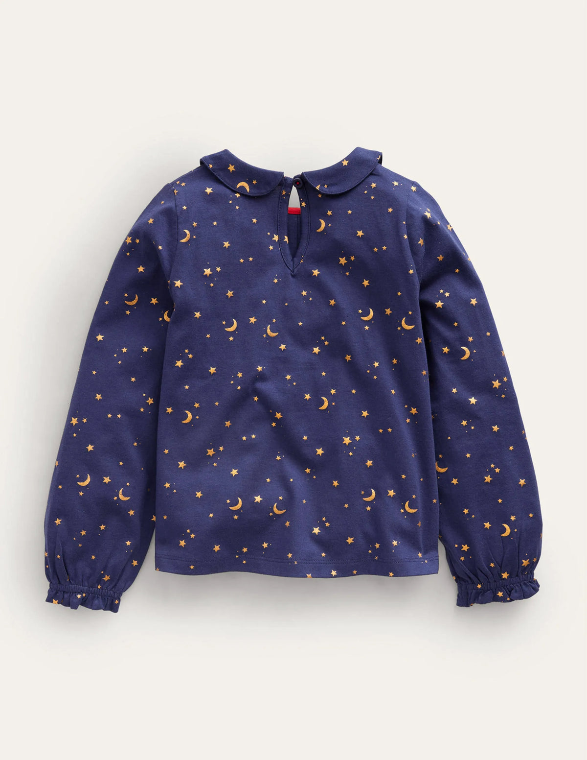 Collared Jersey Top-College Navy Twinkly Star
