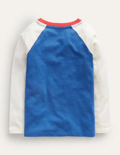 Printed Raglan T-Shirt-Delft Blue Polar Bear