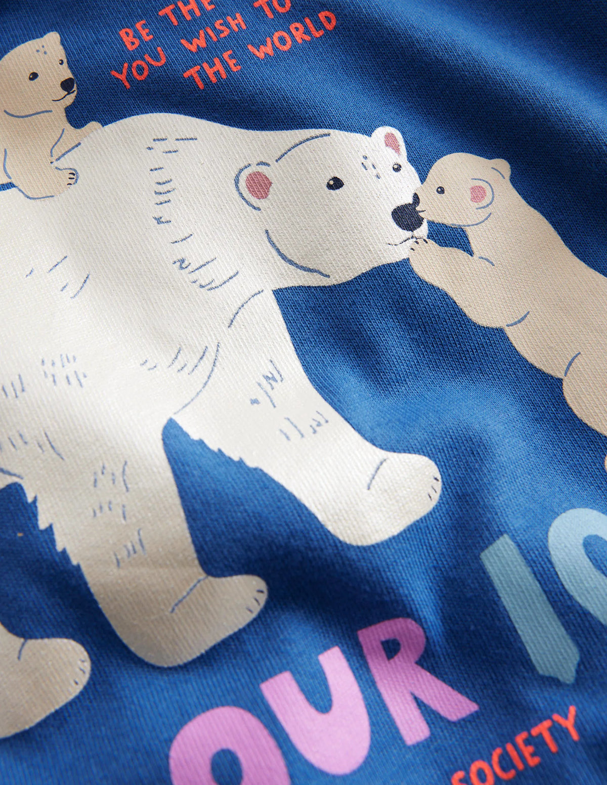Printed Raglan T-Shirt-Delft Blue Polar Bear