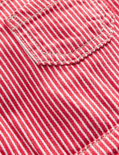 Patch Pocket Overalls-Rockabilly Red Ticking