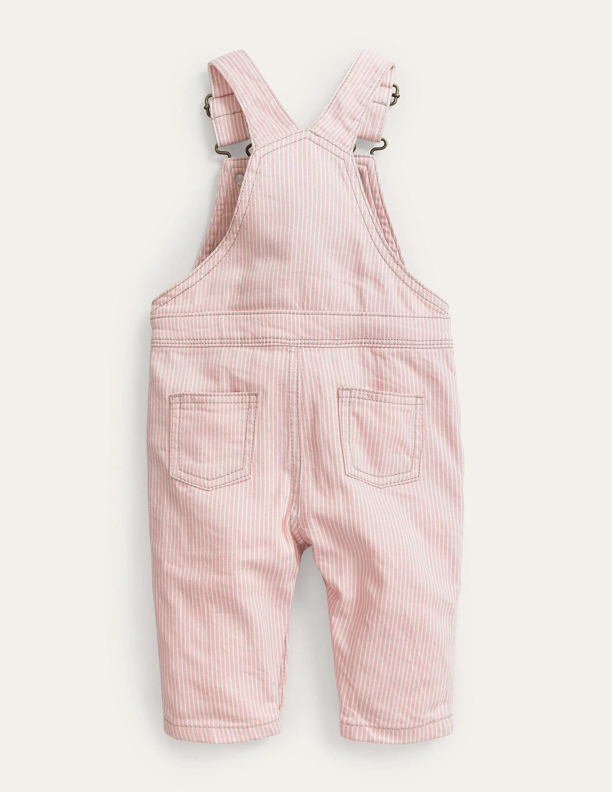 Patch Pocket Overalls-Boto Pink Ticking