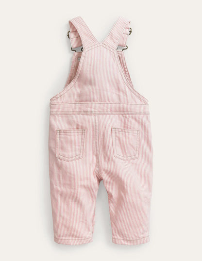 Patch Pocket Overalls-Boto Pink Ticking