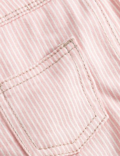 Patch Pocket Overalls-Boto Pink Ticking
