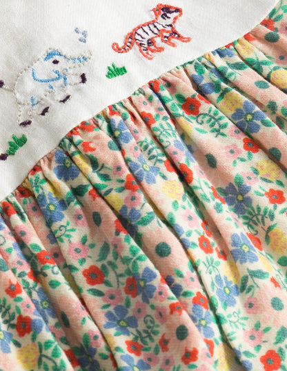 Embroidered Collared Dress-Vanilla Pod Floral