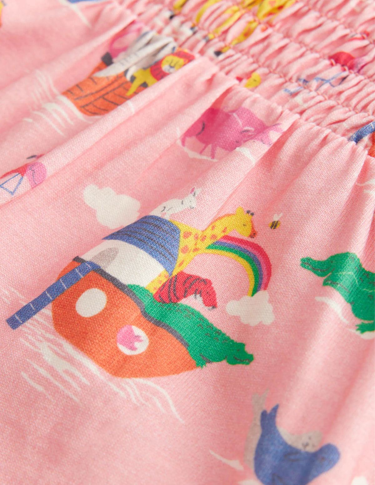 Printed Jersey Dress-Provence Pink Dusty Animals