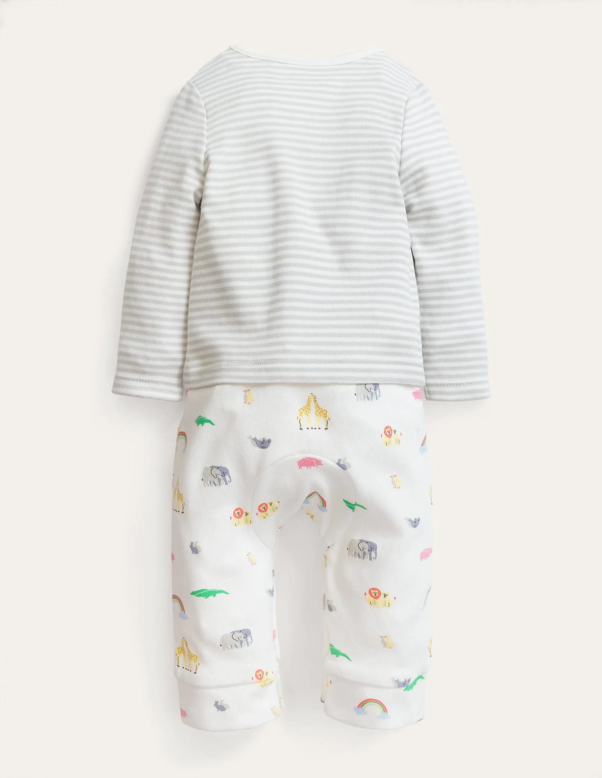 GOTS Newborn Outfit Romper-Ivory Noahs Ark