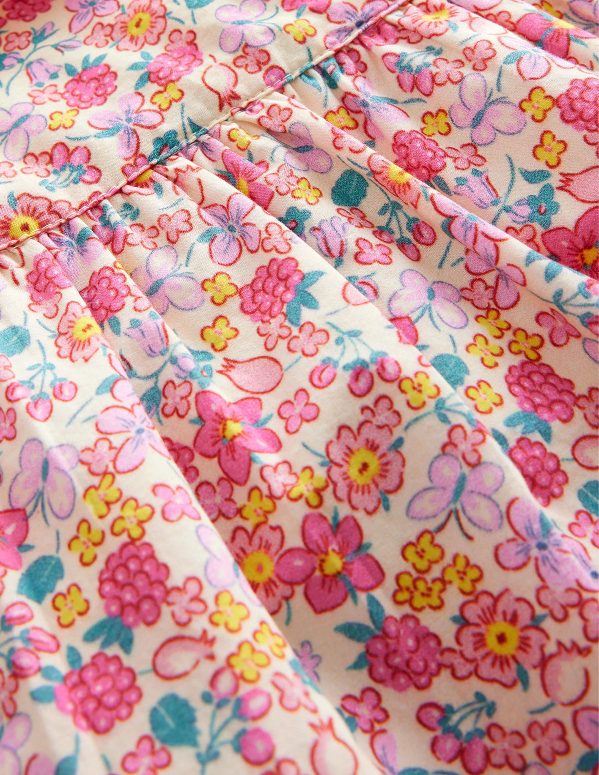 Long Sleeve Woven Romper-Berry Pink Butterfly