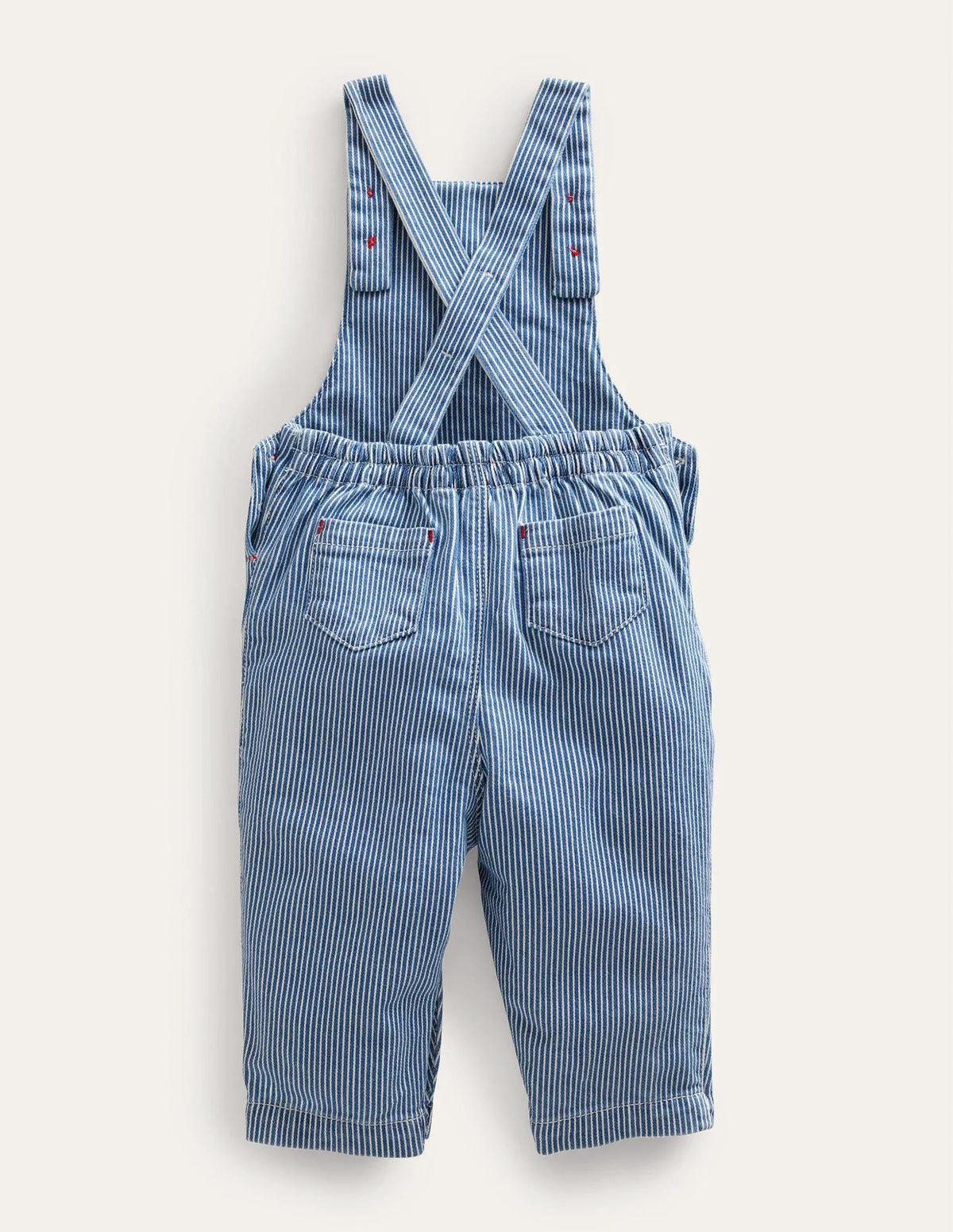 Woven Applique Dungaree-Penzance Blue/Ivory Bugs