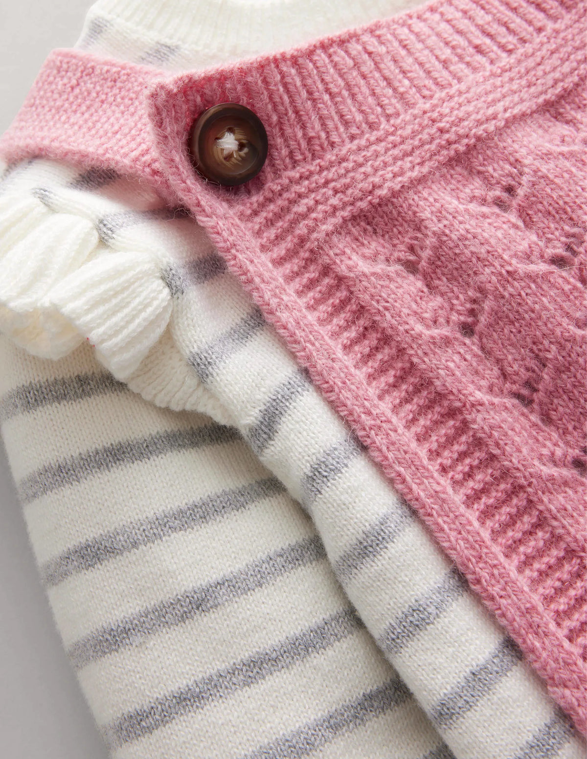 Knitted Dungaree Set-Almond Pink