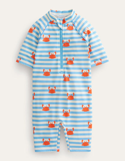 Printed Surf Suit-Bonnie Blue Crab Stripe