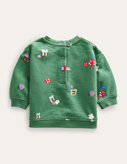 Relaxed Sweatshirt-Deep Grass Green Bugs