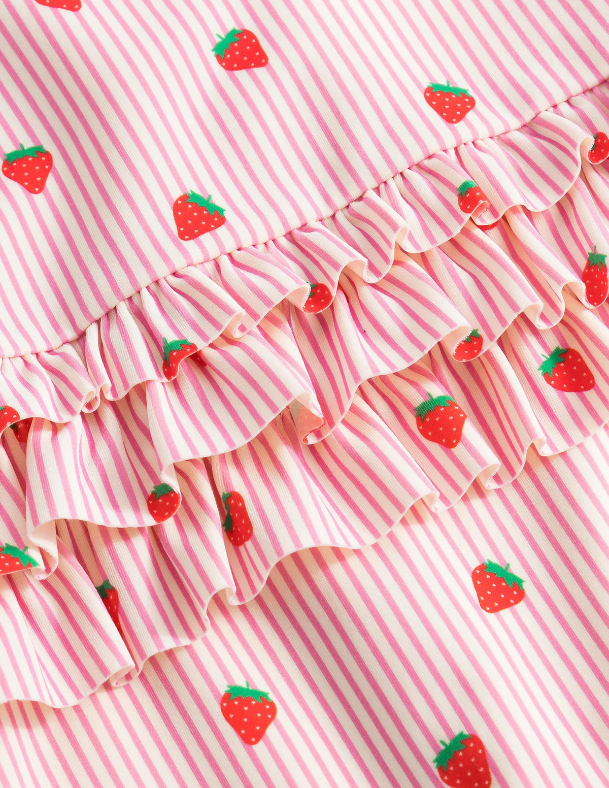 Frilly Sun-safe Surfsuit-Pink Ivory Stripe